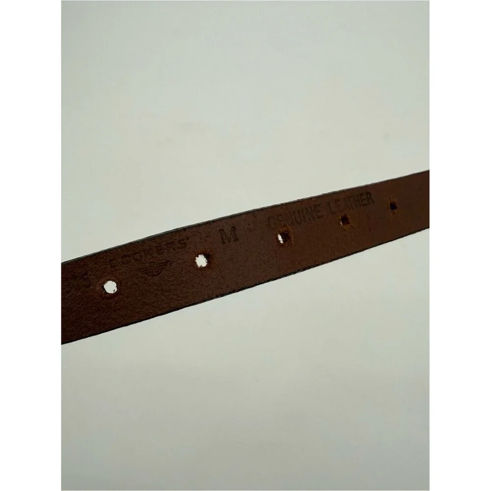 Dockers Brown Leather Embroidered Floral Belt Size Medium Boho
